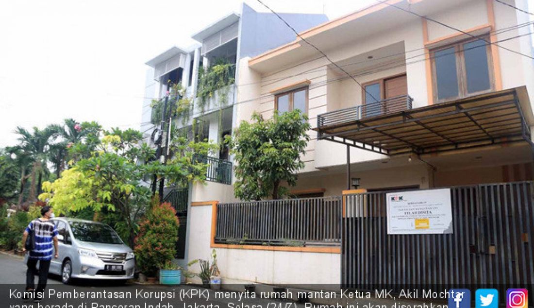 Komisi Pemberantasan Korupsi (KPK) menyita rumah mantan Ketua MK, Akil Mochtar yang berada di Pancoran Indah, Jakarta, Selasa (24/7). Rumah ini akan diserahkan kepada Kejagung. - JPNN.com