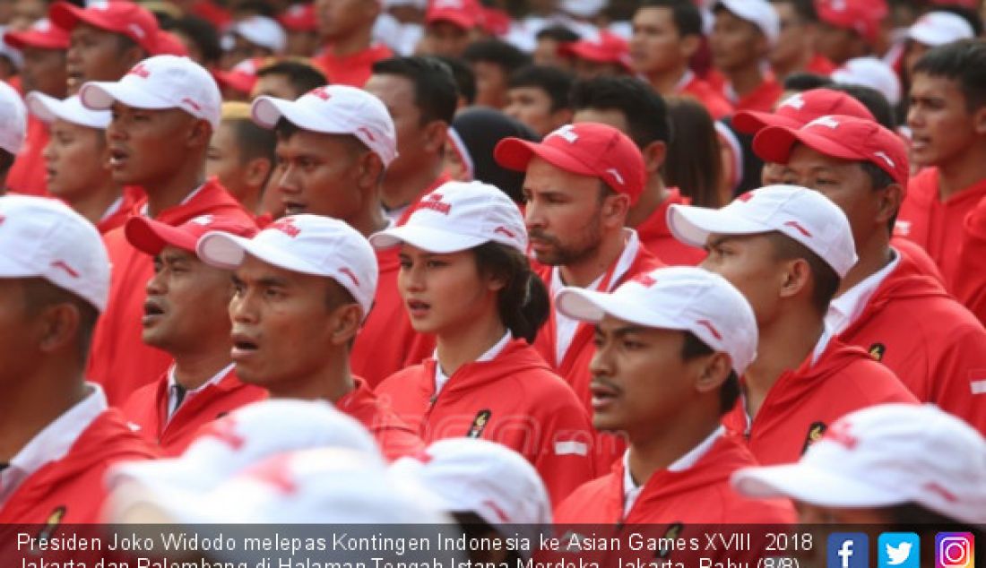 Presiden Joko Widodo melepas Kontingen Indonesia ke Asian Games XVIII 2018 Jakarta dan Palembang di Halaman Tengah Istana Merdeka, Jakarta, Rabu (8/8). - JPNN.com