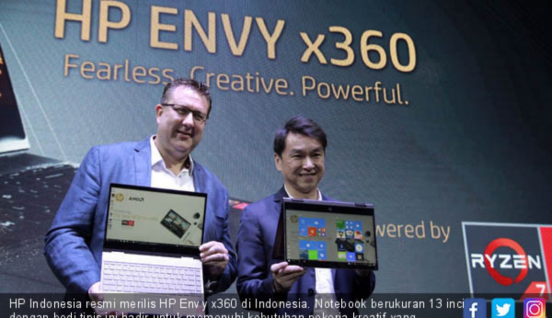 HP Indonesia resmi merilis HP Envy x360 di Indonesia. Notebook berukuran 13 inci dengan bodi tipis ini hadir untuk memenuhi kebutuhan pekerja kreatif yang memiliki mobilitas tinggi. - JPNN.com