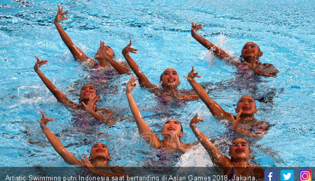 Artistic Swimming putri Indonesia saat bertanding di Asian Games 2018, Jakarta, Rabu (29/8). - JPNN.com