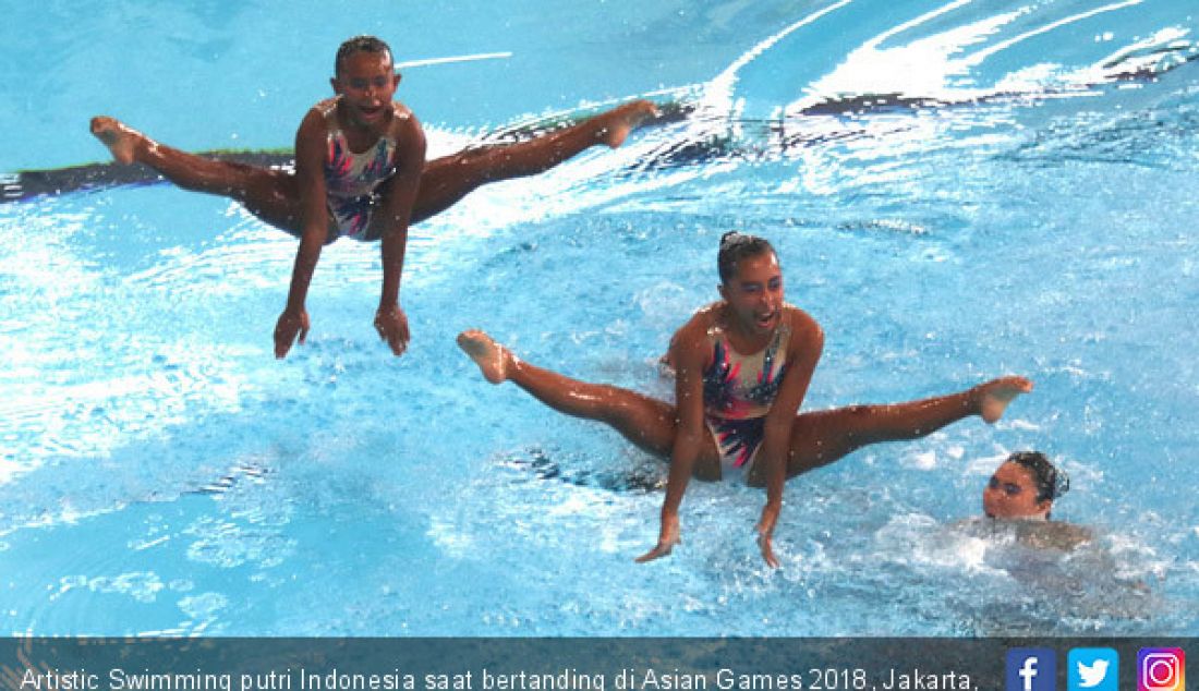 Artistic Swimming putri Indonesia saat bertanding di Asian Games 2018, Jakarta, Rabu (29/8). - JPNN.com