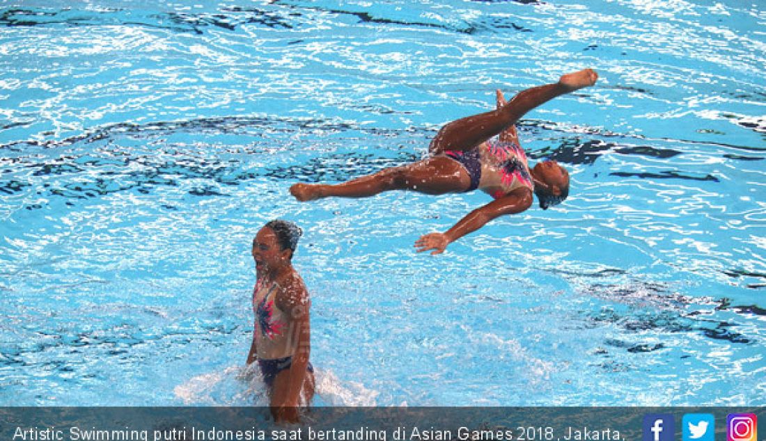 Artistic Swimming putri Indonesia saat bertanding di Asian Games 2018, Jakarta, Rabu (29/8). - JPNN.com