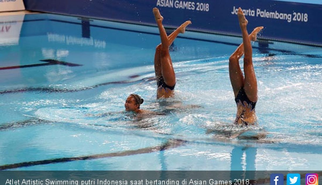 Atlet Artistic Swimming putri Indonesia saat bertanding di Asian Games 2018, Jakarta, Rabu (29/8). - JPNN.com