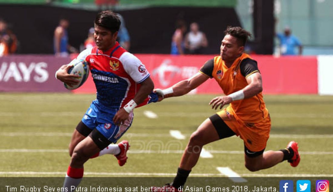 Tim Rugby Sevens Putra Indonesia saat bertanding di Asian Games 2018, Jakarta, Jumat (31/8). - JPNN.com