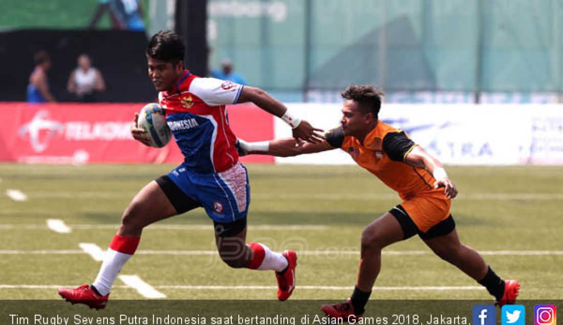 Tim Rugby Sevens Putra Indonesia saat bertanding di Asian Games 2018, Jakarta, Jumat (31/8). - JPNN.com