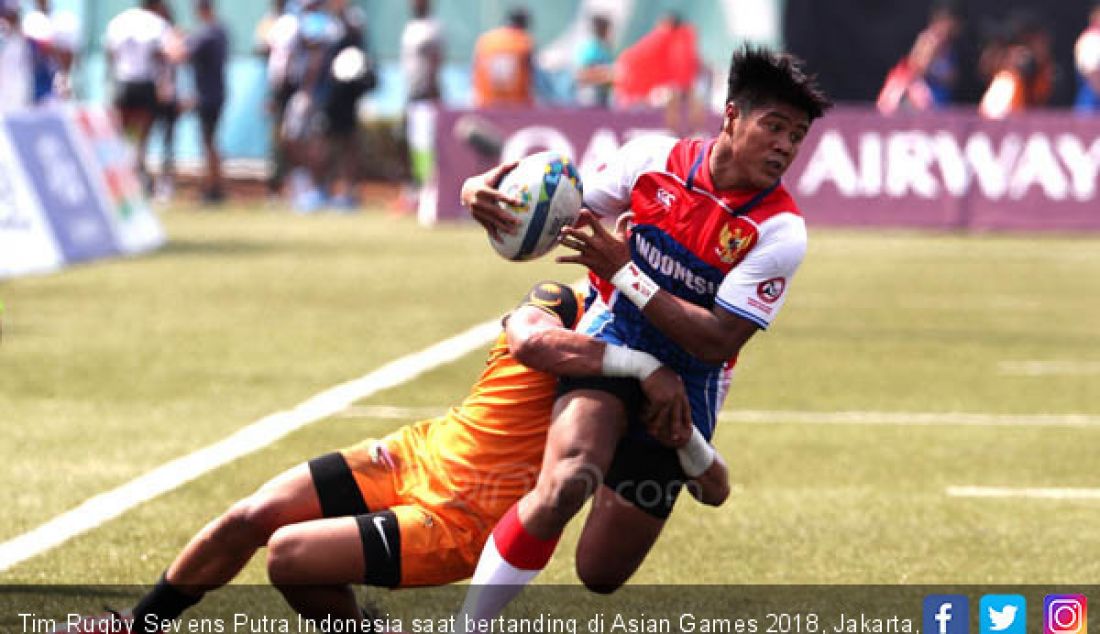 Tim Rugby Sevens Putra Indonesia saat bertanding di Asian Games 2018, Jakarta, Jumat (31/8). - JPNN.com