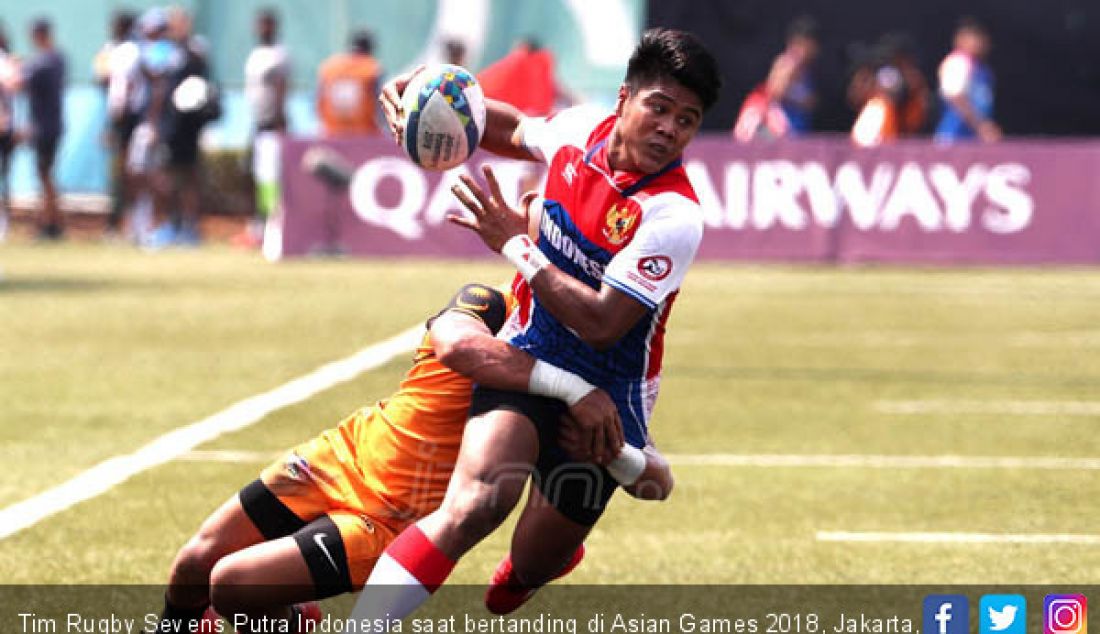 Tim Rugby Sevens Putra Indonesia saat bertanding di Asian Games 2018, Jakarta, Jumat (31/8). - JPNN.com