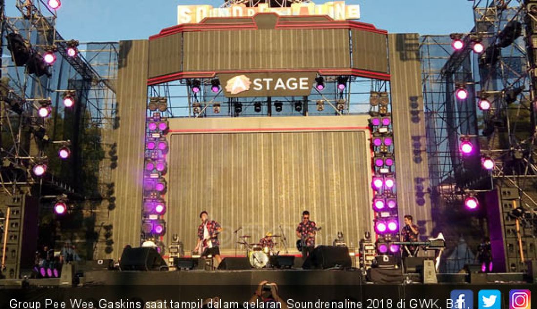 Group Pee Wee Gaskins saat tampil dalam gelaran Soundrenaline 2018 di GWK, Bali, Minggu (9/9). - JPNN.com