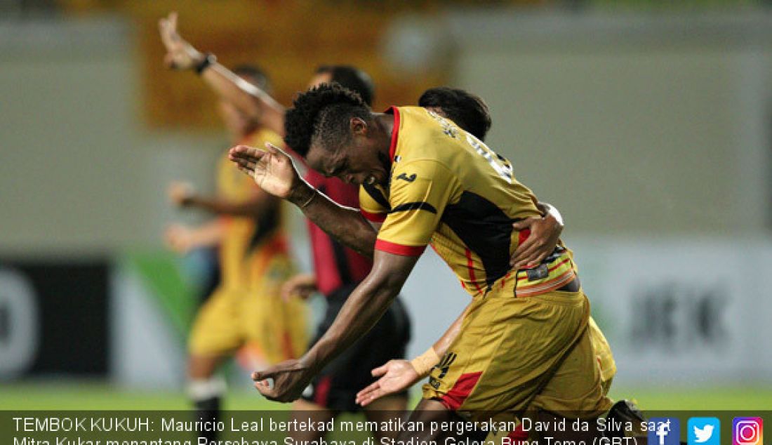 TEMBOK KUKUH: Mauricio Leal bertekad mematikan pergerakan David da Silva saat Mitra Kukar menantang Persebaya Surabaya di Stadion Gelora Bung Tomo (GBT), Surabaya, Sabtu (22/9) besok. - JPNN.com