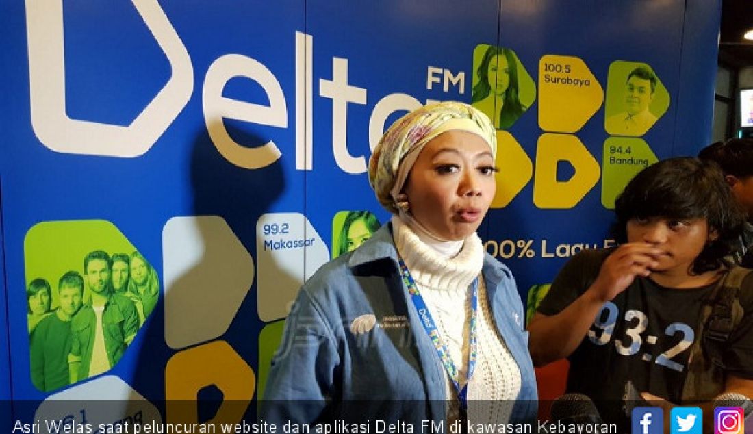 Asri Welas saat peluncuran website dan aplikasi Delta FM di kawasan Kebayoran Baru, Jakarta Selatan, Senin (1/10). - JPNN.com