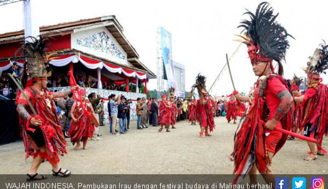 WAJAH INDONESIA: Pembukaan Irau dengan festival budaya di Malinau berhasil mencatatkan dua rekor Muri, Senin (15/10). - JPNN.com