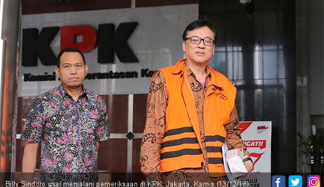 Billy Sindoro usai menjalani pemeriksaan di KPK, Jakarta, Kamis (13/12/18). Berkas Billy saat ini telah P21. - JPNN.com