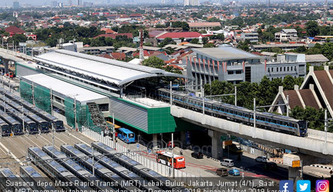 Suasana depo Mass Rapid Transit (MRT) Lebak Bulus, Jakarta, Jumat (4/1). Saat ini MRT memasuki tahap ujicoba dari akhir Desember 2018 hingga Maret 2019 karena Moda Raya Terpadu itu rencananya akan beroperasi pada Maret 2019. - JPNN.com