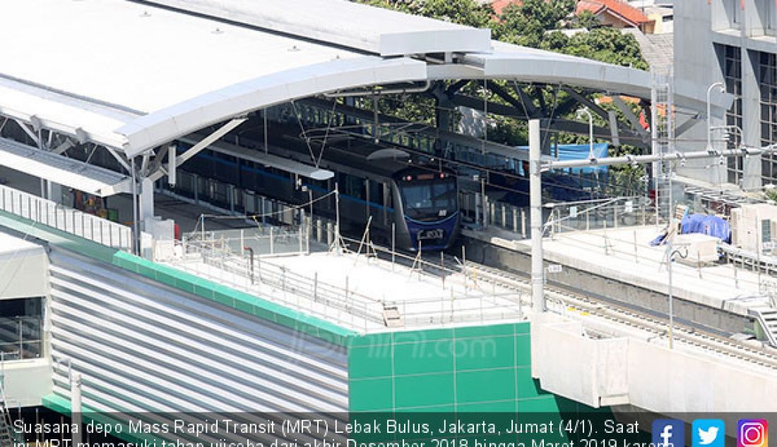 Suasana depo Mass Rapid Transit (MRT) Lebak Bulus, Jakarta, Jumat (4/1). Saat ini MRT memasuki tahap ujicoba dari akhir Desember 2018 hingga Maret 2019 karena Moda Raya Terpadu itu rencananya akan beroperasi pada Maret 2019. - JPNN.com