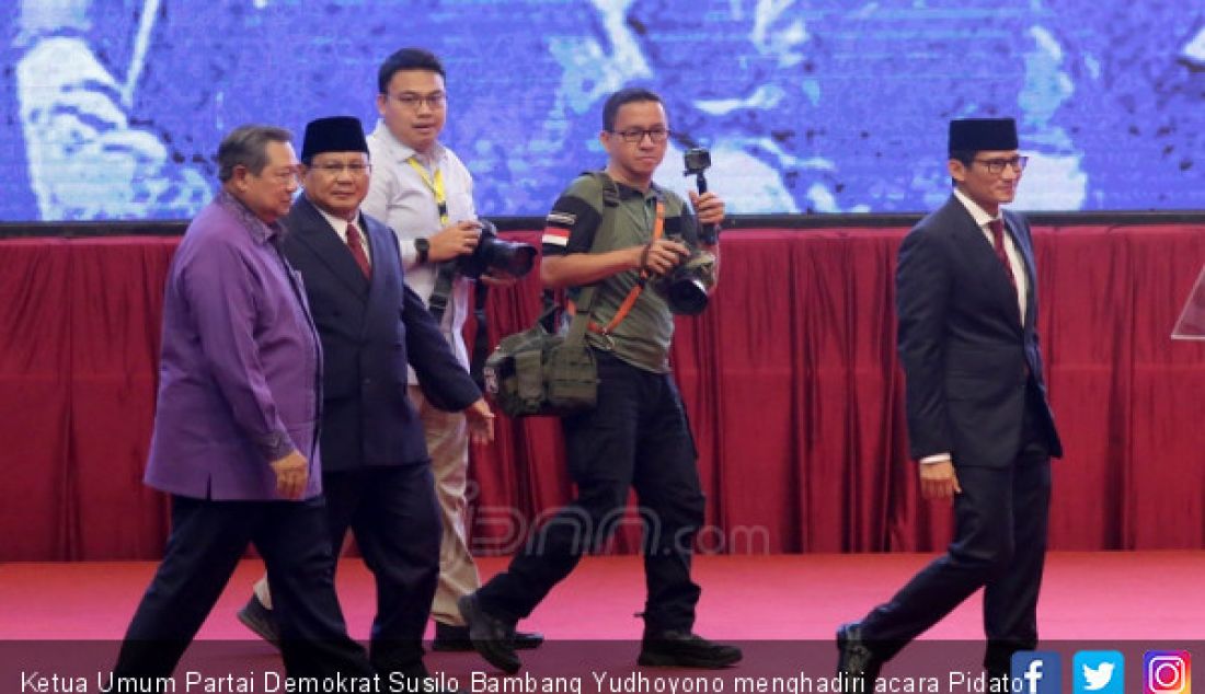Ketua Umum Partai Demokrat Susilo Bambang Yudhoyono menghadiri acara Pidato Kebangsaan Indonesia Menang, Jakarta, Senin (14/1). - JPNN.com