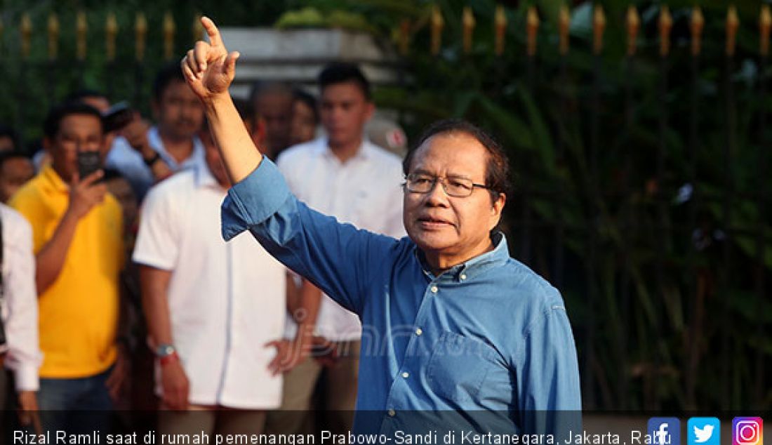 Rizal Ramli saat di rumah pemenangan Prabowo-Sandi di Kertanegara, Jakarta, Rabu (17/4). - JPNN.com