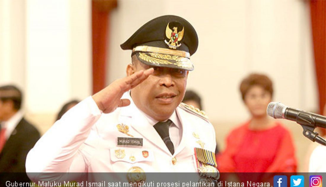 Gubernur Maluku Murad Ismail saat mengikuti prosesi pelantikan di Istana Negara, Jakarta, Rabu (24/4). - JPNN.com