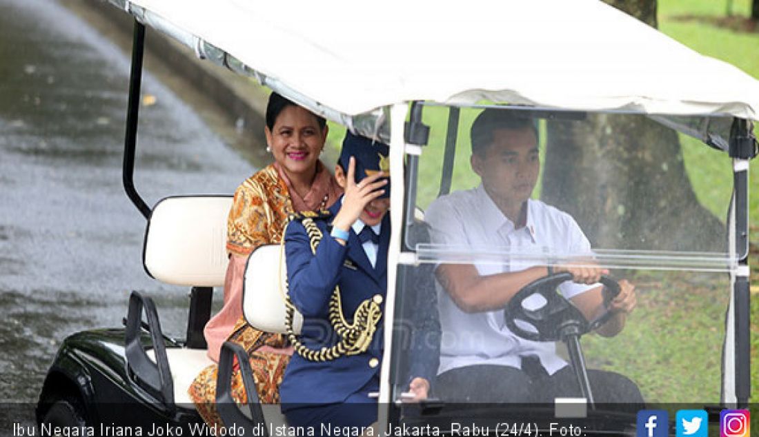 Ibu Negara Iriana Joko Widodo di Istana Negara, Jakarta, Rabu (24/4). - JPNN.com
