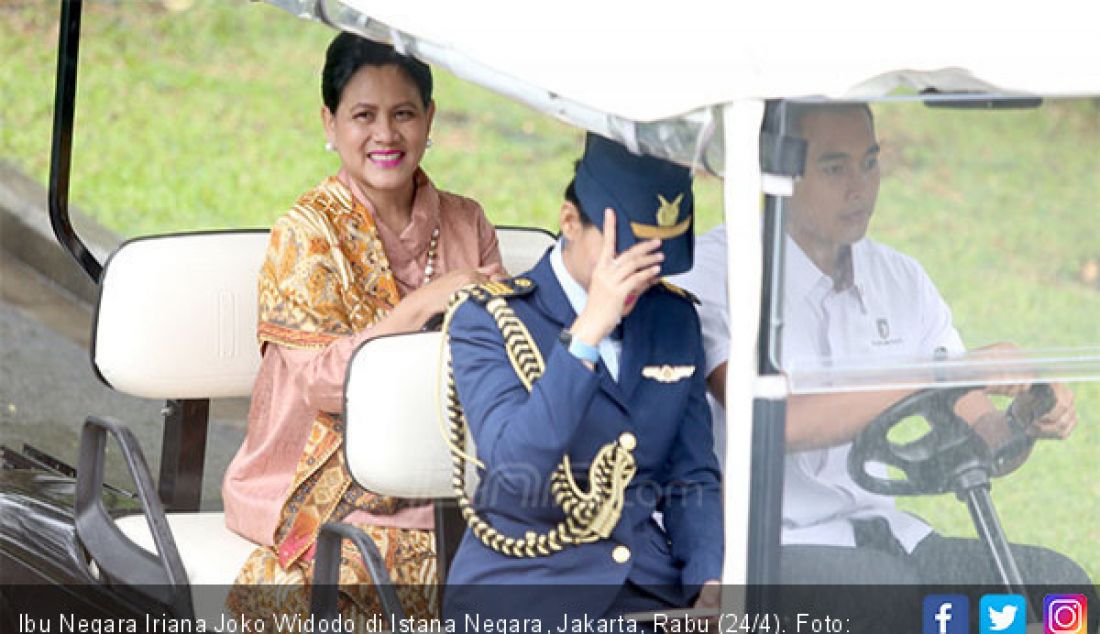 Ibu Negara Iriana Joko Widodo di Istana Negara, Jakarta, Rabu (24/4). - JPNN.com