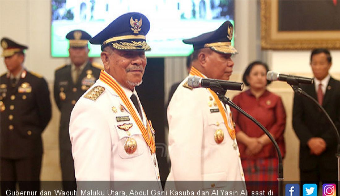 Gubernur dan Wagub Maluku Utara, Abdul Gani Kasuba dan Al Yasin Ali saat di Istana Negara, Jakarta, Jumat (10/5). - JPNN.com