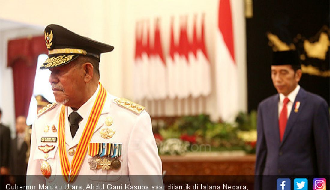 Gubernur Maluku Utara, Abdul Gani Kasuba saat dilantik di Istana Negara, Jakarta, Jumat (10/5). - JPNN.com