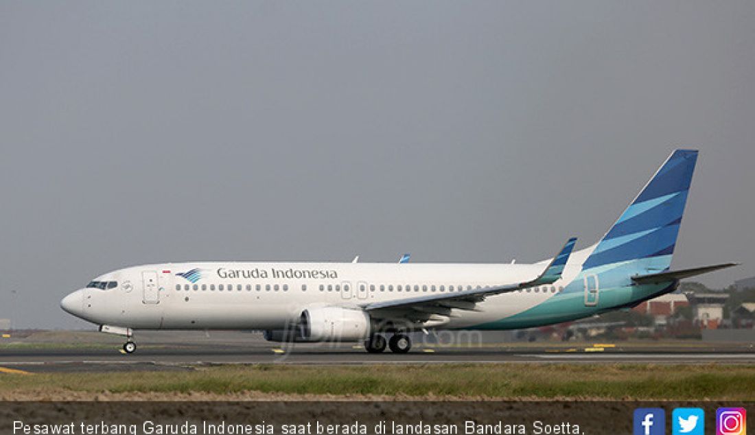 Pesawat terbang Garuda Indonesia saat berada di landasan Bandara Soetta, Tangerang, Banten. - JPNN.com