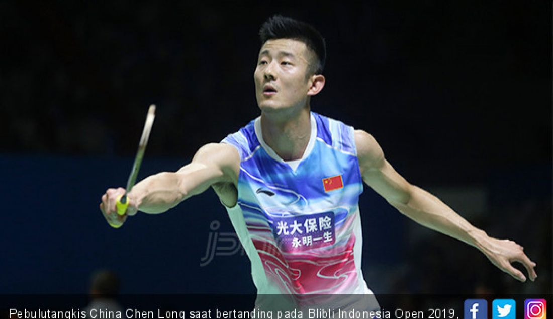 Pebulutangkis China Chen Long saat bertanding pada Blibli Indonesia Open 2019, Jakarta, Kamis (18/7). - JPNN.com