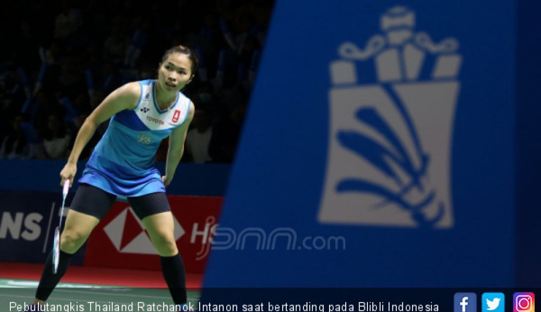 Pebulutangkis Thailand Ratchanok Intanon saat bertanding pada Blibli Indonesia Open 2019, Jakarta, Kamis (18/7). - JPNN.com