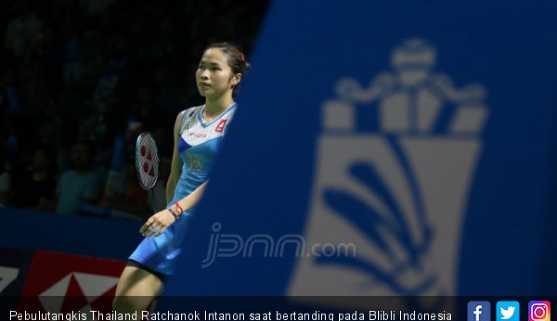 Pebulutangkis Thailand Ratchanok Intanon saat bertanding pada Blibli Indonesia Open 2019, Jakarta, Kamis (18/7). - JPNN.com