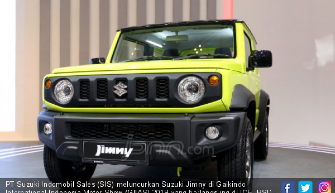 PT Suzuki Indomobil Sales (SIS) meluncurkan Suzuki Jimny di Gaikindo International Indonesia Motor Show (GIIAS) 2019 yang berlangsung di ICE, BSD, Tangerang Selatan, Jumat (19/7). - JPNN.com