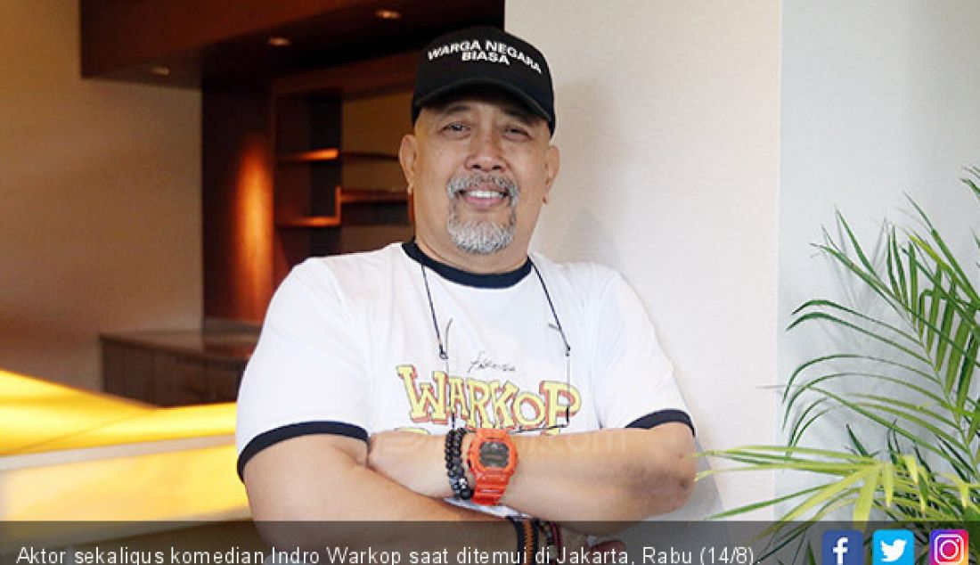 Aktor sekaligus komedian Indro Warkop saat ditemui di Jakarta, Rabu (14/8). - JPNN.com