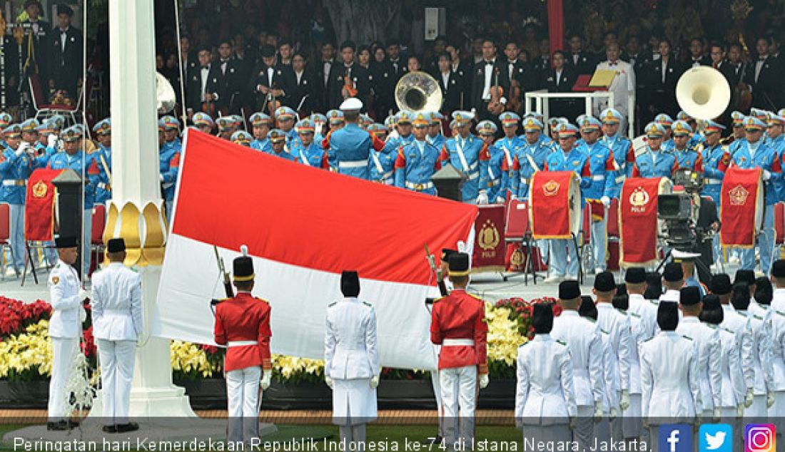 Peringatan hari Kemerdekaan Republik Indonesia ke-74 di Istana Negara, Jakarta, Minggu (17/8). - JPNN.com