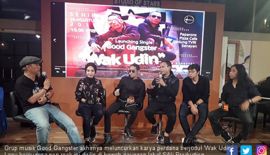 Grup musik Good Gangster akhirnya meluncurkan karya perdana berjudul 'Wak Udin'. Lagu bernuansa pop rock ini dirilis di bawah naungan label SiNi Production Indonesia. Foto: Ist - JPNN.com