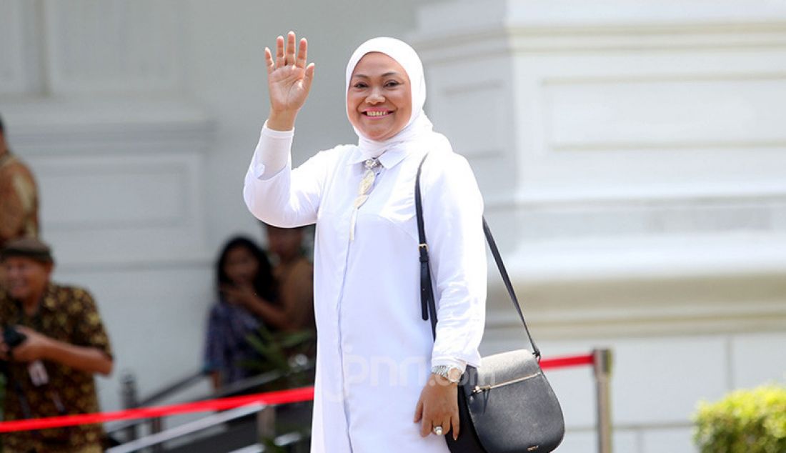 Ida Fauziyah saat tiba di Istana Negara, Jakarta, Selasa (22/10). - JPNN.com