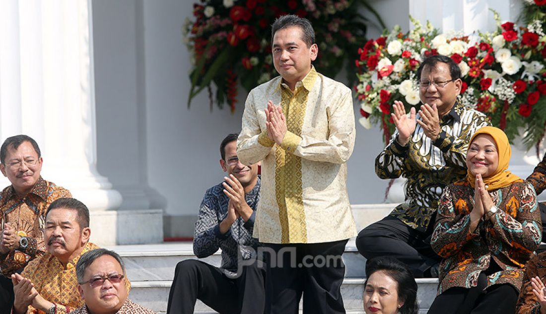 Mendag Agus Suparmanto saat diperkenalkan oleh Presiden Joko Widodo di Veranda Depan Istana Merdeka, Jakarta, Rabu (/23/10). - JPNN.com