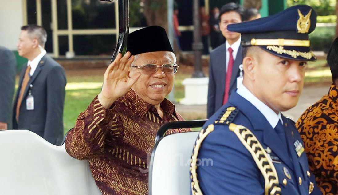 Wakil Presiden Indonesia Ma'ruf Amin di Istana Merdeka, Jakarta, Rabu (23/10). - JPNN.com