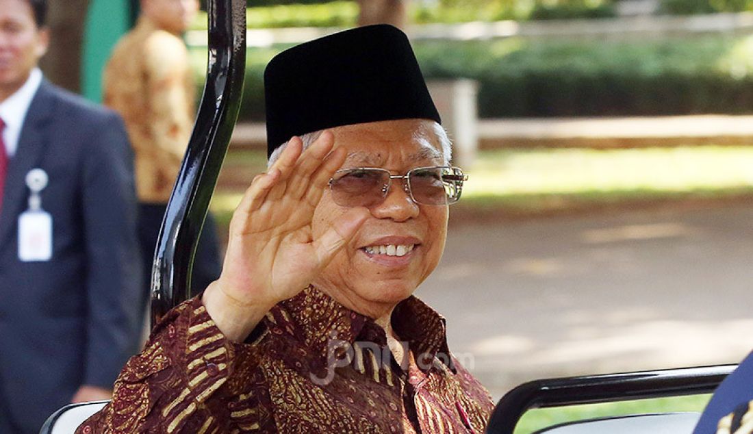 Wakil Presiden Indonesia Ma'ruf Amin di Istana Merdeka, Jakarta, Rabu (23/10). - JPNN.com