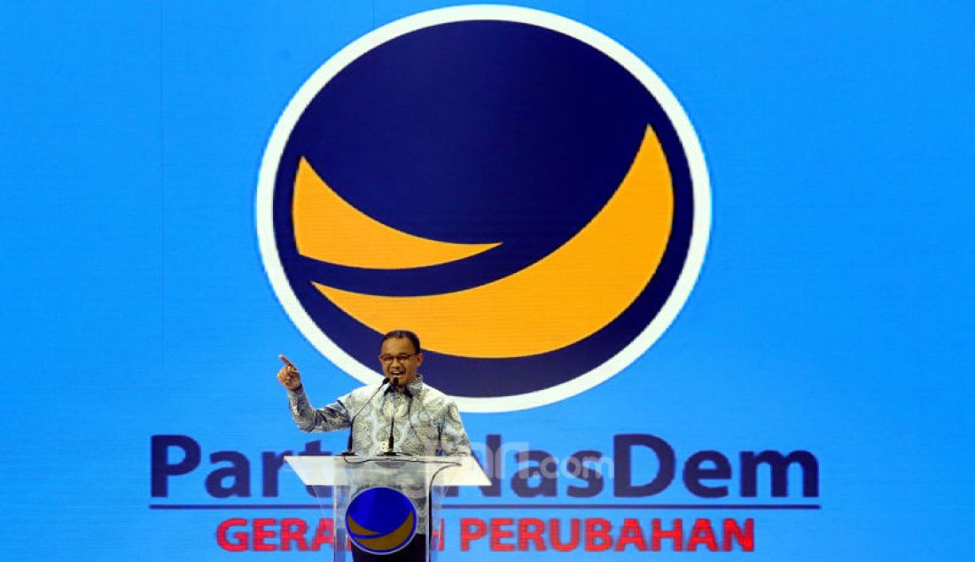 Gubernur DKI Jakarta Anies Baswedan saat berpidato di Kongres II Partai NasDem, Jakarta, Jumat (8/11). - JPNN.com