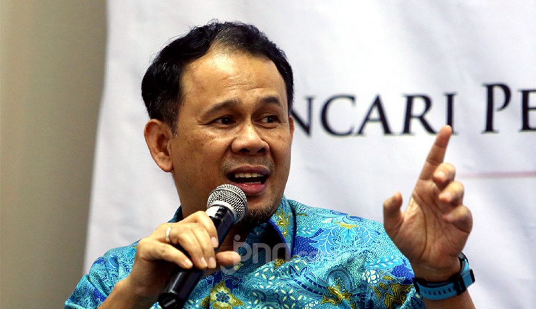 Politisi Partai Gelora Mahfud Sidik berbicara pada survei Indo Barometer bertema Mencari Pemimpin: Road To Capres dan Parpol 2024, Jakarta, Minggu (23/2). - JPNN.com