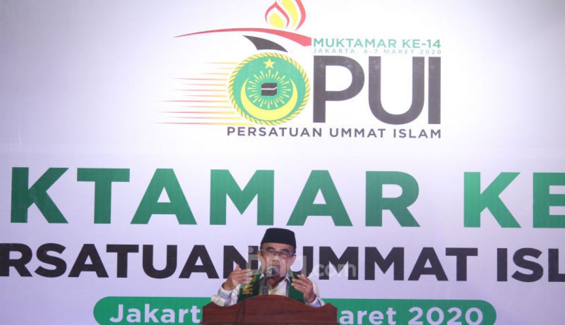 Menag Fachrul Razi menghadiri pembukaan Muktamar Persatuan Ummat Islam (PUI) ke-14, Jakarta, Jumat (6/3). Muktamar kali ini difokuskan untuk menuju organisasi dakwah islah yang kokoh dan berakar. - JPNN.com