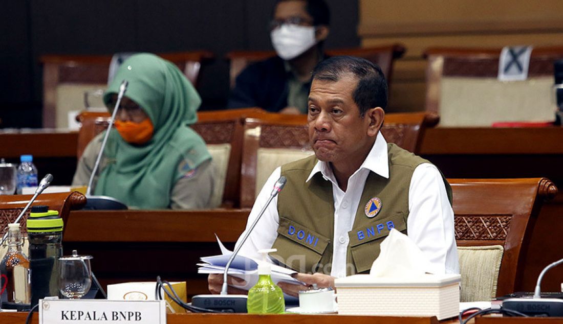 Kepala BNPB Doni Monardo saat rapat dengar pendapat dengan Komisi VIII DPR, Jakarta, Selasa (23/6). Rapat membahas RAPBN TA 2021 dan RKP Tahun 2021 (RKA K-L dan RKP K-L Tahun 2021), evaluasi pelaksanaan anggaran TA 2019 dan Evaluasi Kinerja Tahun 2020. - JPNN.com