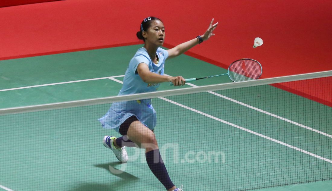 Tunggal putri Indonesia Putri Kusuma Wardani saat bertanding melawan wakil Taiwan Pai Yu Po di 32 Besar Daihatsu Indonesia Masters 2025, di Istora Senayan, Jakarta, Rabu (22/1). Putri KW menang 21-13 dan 21-14. - JPNN.com