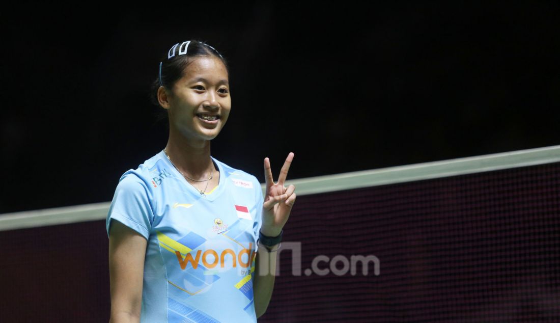 Tunggal putri Indonesia Putri Kusuma Wardani saat bertanding melawan wakil Taiwan Pai Yu Po di 32 Besar Daihatsu Indonesia Masters 2025, di Istora Senayan, Jakarta, Rabu (22/1). Putri KW menang 21-13 dan 21-14. - JPNN.com