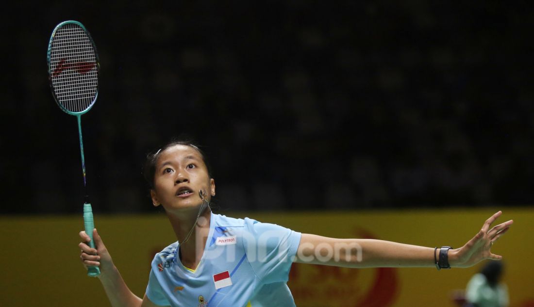 Tunggal putri Indonesia Putri Kusuma Wardani saat bertanding melawan wakil Taiwan Pai Yu Po di 32 Besar Daihatsu Indonesia Masters 2025, di Istora Senayan, Jakarta, Rabu (22/1). Putri KW menang 21-13 dan 21-14. - JPNN.com