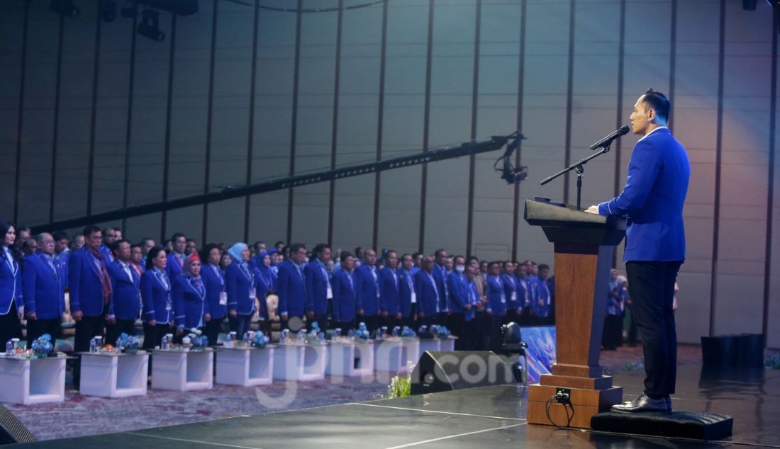 Ketum Partai Demokrat Agus Harimurti Yudhoyono saat pembukaan Kongres ke-VI Partai Demokrat, Jakarta, Senin (24/2). - JPNN.com