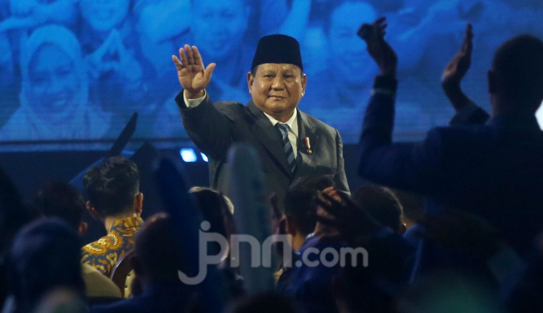 Presiden Prabowo Subianto saat penutupan Kongres ke-VI Partai Demokrat, Jakarta, Selasa (25/2). - JPNN.com