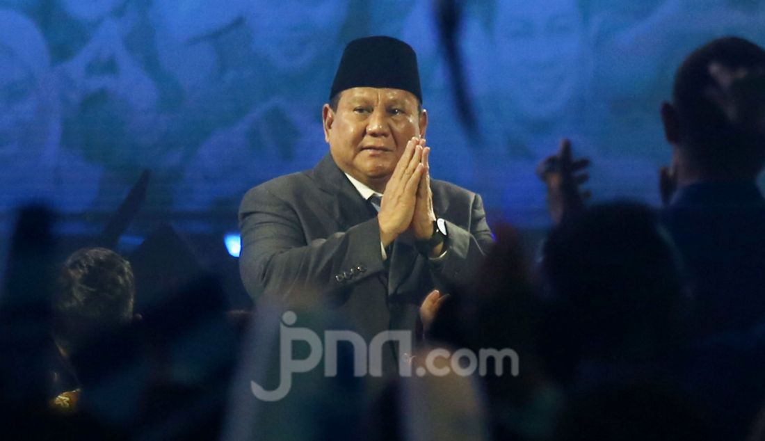 Presiden Prabowo Subianto saat penutupan Kongres ke-VI Partai Demokrat, Jakarta, Selasa (25/2). - JPNN.com