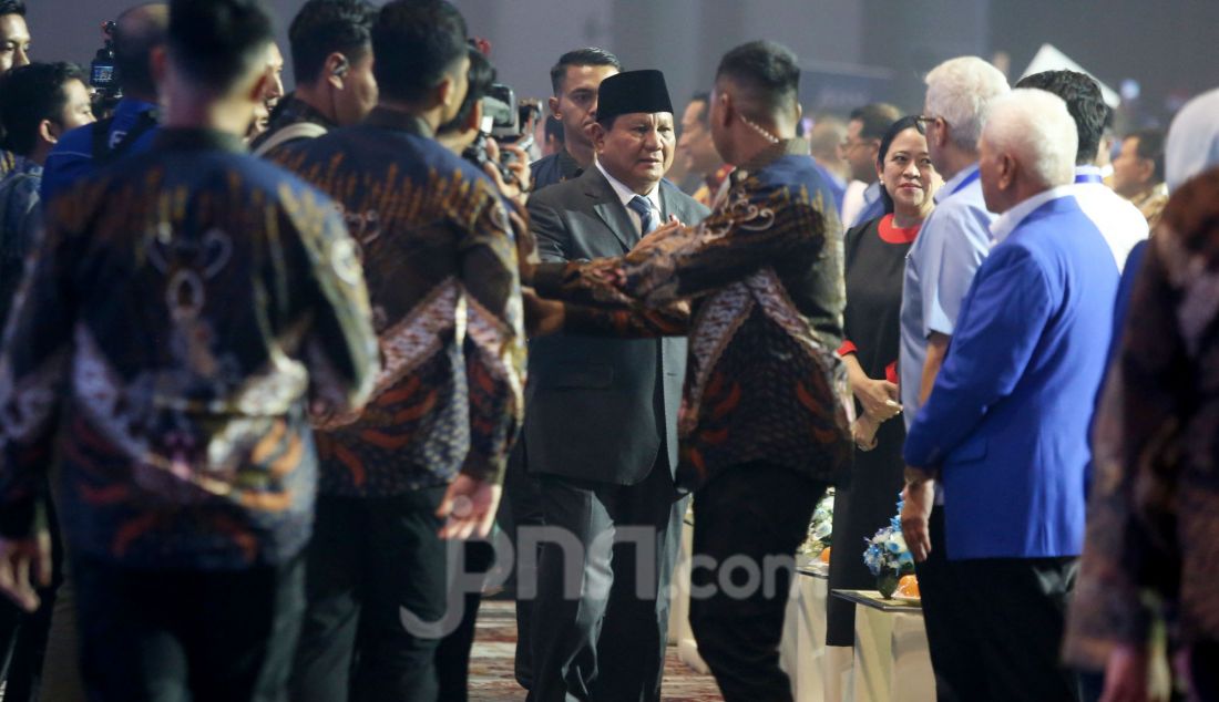 Presiden Prabowo Subianto saat penutupan Kongres ke-VI Partai Demokrat, Jakarta, Selasa (25/2). - JPNN.com