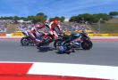 MotoGP Portugal: Marc Marquez Menyeruduk Miguel Oliveira, Penonton Marah - JPNN.com