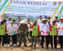 Mentan SYL Bersama Mendag dan Gubernur Lampung Kompak Menanam Kedelai di Tanggamus - JPNN.com